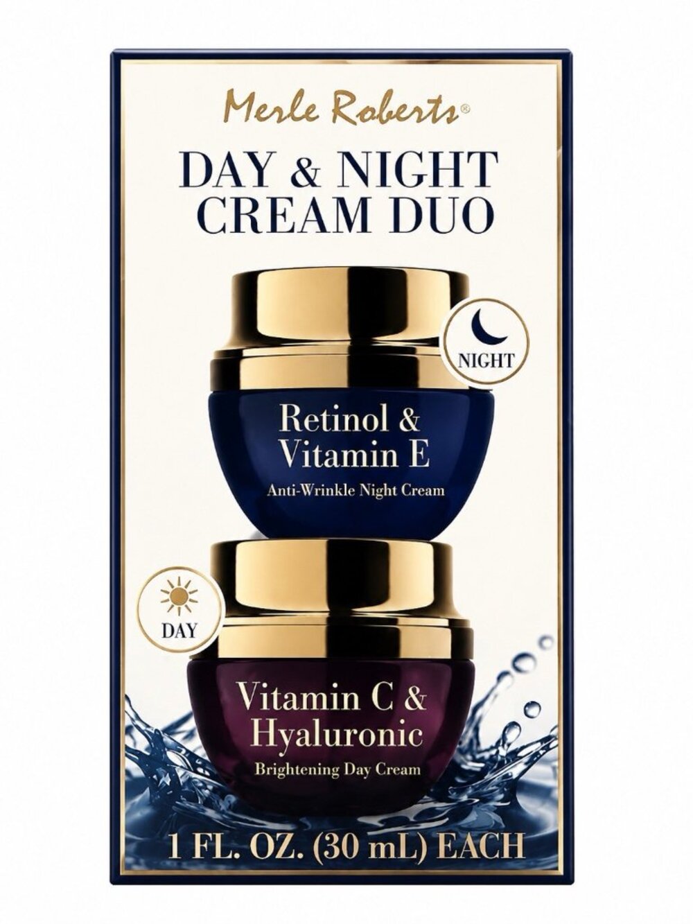 Merle Roberts Day & Night Cream Duo Retinol & Vitamin E Hyaluronic & Vitamin C